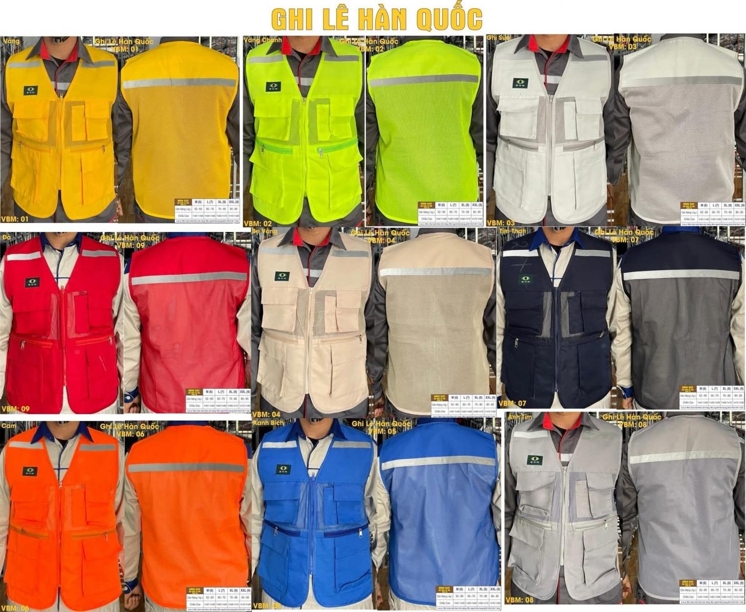 Áo gile các mầu